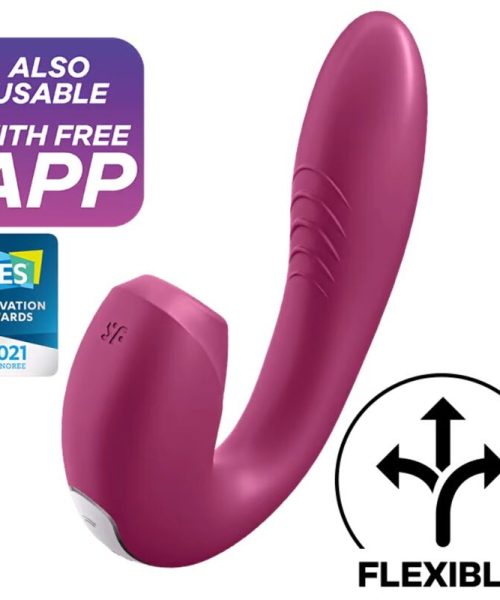 SATISFYER - SUNRAY STIMULATOR AND VIBRATOR APP RED