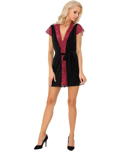 LIVCO CORSETTI FASHION - KUMIKO LC 90428 DRESSING GOWN + PANTY BLACK L/XL
