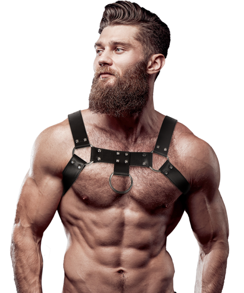 FETISH SUBMISSIVE ATTITUDE - MEN'S ECO-LEATHER CHEST HARNESS
